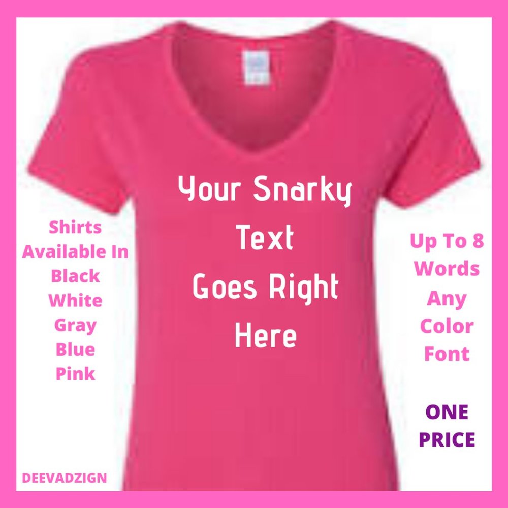 Custom Graphic V-Neck T Shirts - Picture 1 of 12